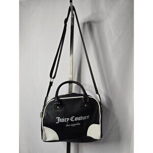 JUICY COUTURE Sports Bowler Top Handle Satchel Black Crossbody Dome- FLAWS
